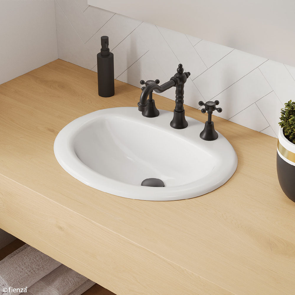 Shell Inset Basins Stella Fully-Inset Basin, 3 Tap Holes – Mirrim Interiors