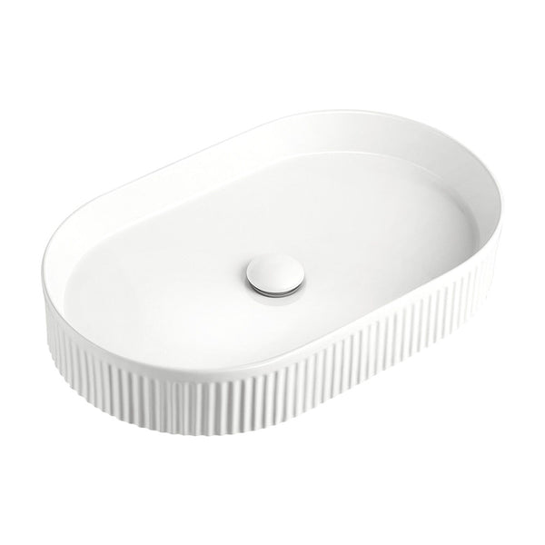 ELEANOR Oval Gloss White Above Counter Basin 580 x 360 x 100mm