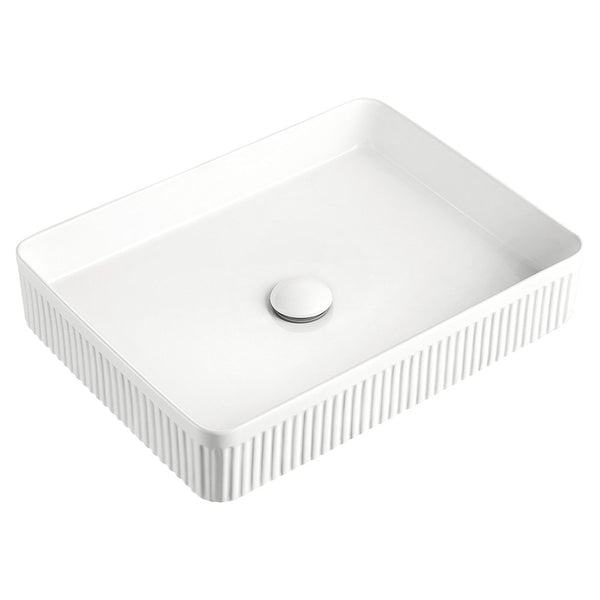 ELEANOR Rectangle Gloss White Above Counter Basin 500 x 380 x 100mm