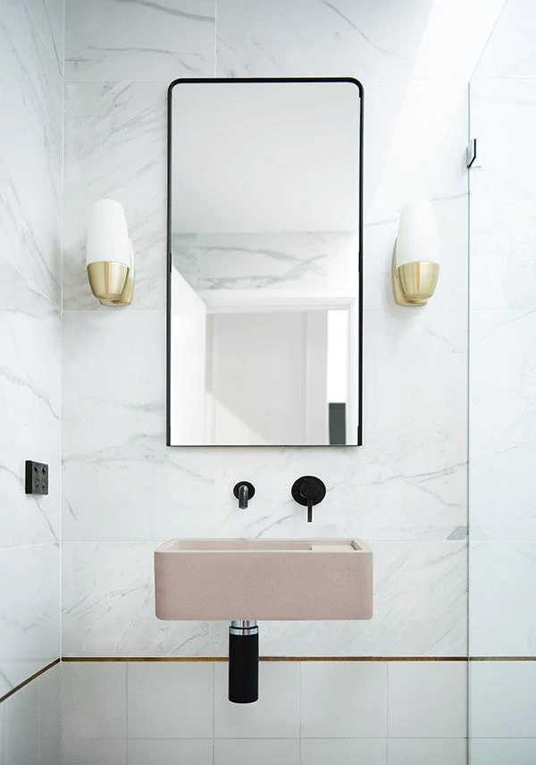 Shelf 01 Basin - Overflow - Wall Hung (Blush Pink,No Tap Hole,Black)