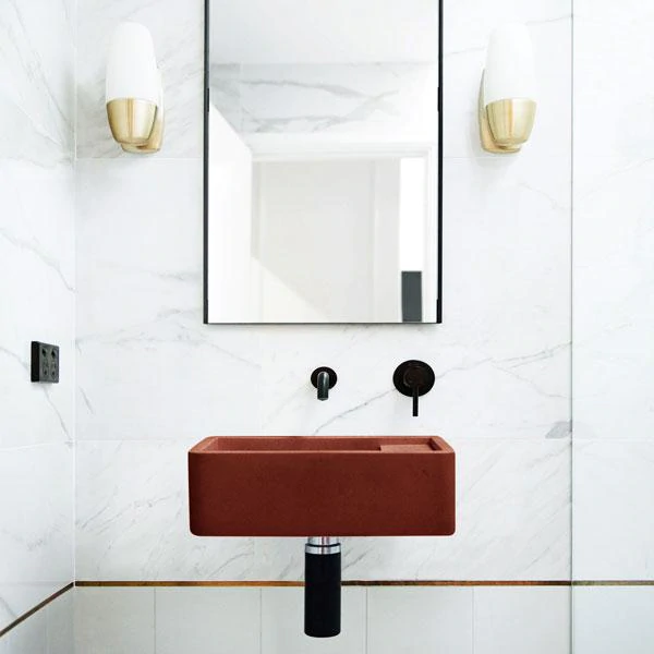 Shelf 01 Basin - Wall Hung (Blush Pink,Tap Hole,No Overflow)
