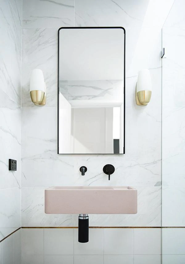 Shelf 02 Basin - Overflow - Wall Hung (Blush Pink,No Tap Hole,Black)