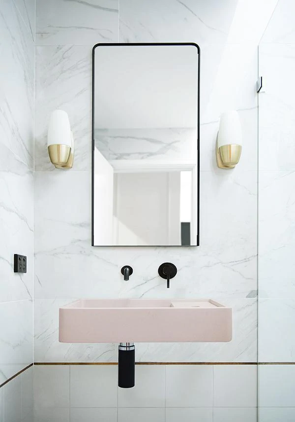 Shelf 03 Basin - Overflow - Wall Hung (Blush Pink,No Tap Hole,Black)