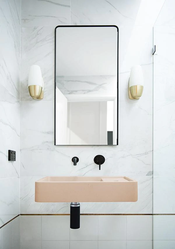 Shelf 03 Basin - Overflow - Wall Hung (Pastel Peach,Tap Hole,Black)