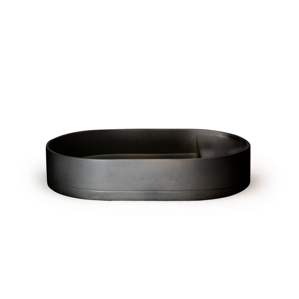 Shelf Oval Basin - Overflow - Surface Mount (Charcoal,Tap Hole,Black)
