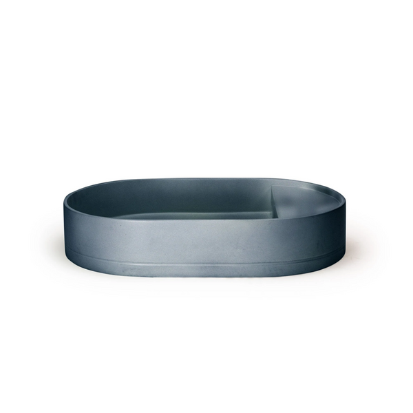 Shelf Oval Basin - Overflow - Surface Mount (Copan Blue,No Tap Hole,Black)
