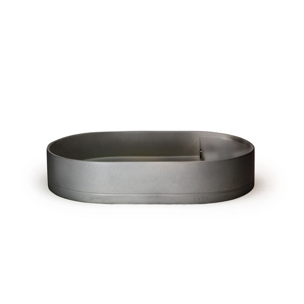 Shelf Oval Basin - Overflow - Surface Mount (Mid Tone Grey,Tap Hole,Black)