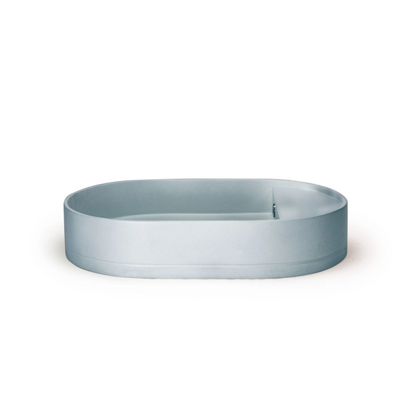 Shelf Oval Basin - Overflow - Surface Mount (Powder Blue,No Tap Hole,Black)