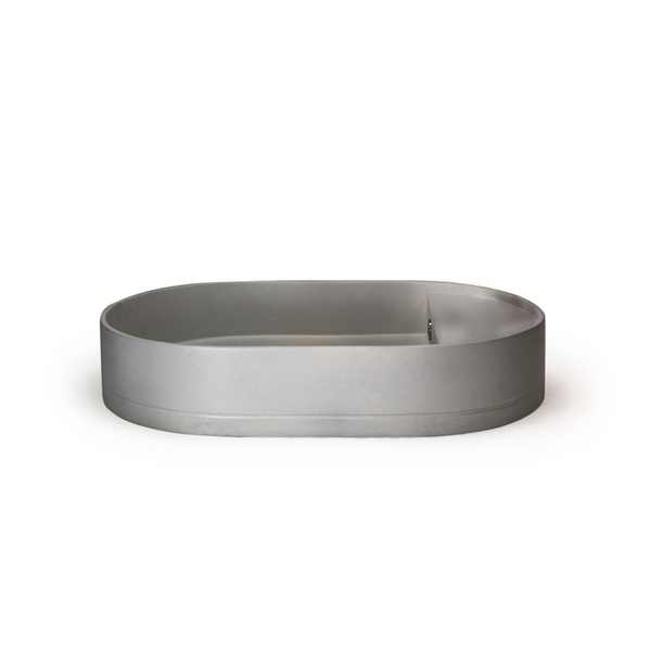 Shelf Oval Basin - Overflow - Surface Mount (Sky Grey,No Tap Hole,Black)