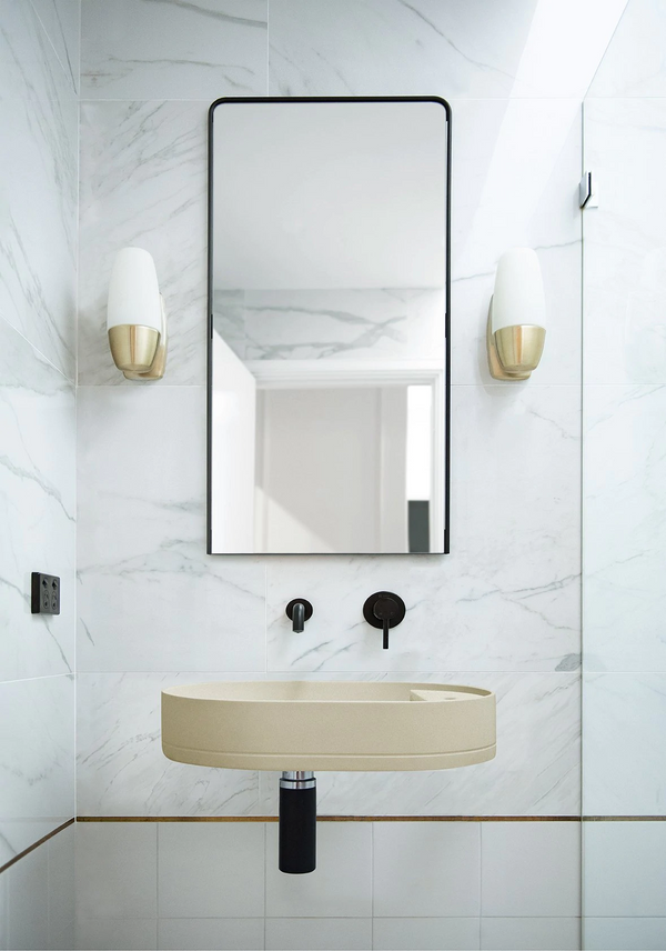 Shelf Oval Basin - Overflow - Wall Hung (Custard,No Tap Hole,Black)
