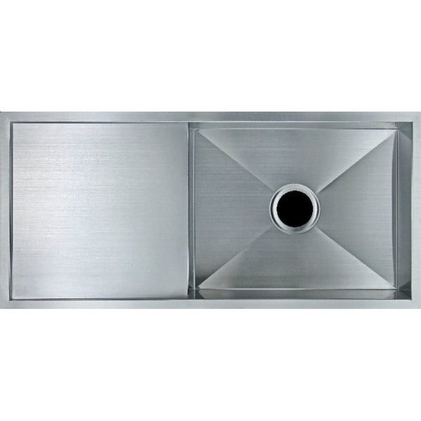 304 Stainless Steel Hand-made Single Bowl Kitchen Sink(Round Edges) 960*450*230mm
