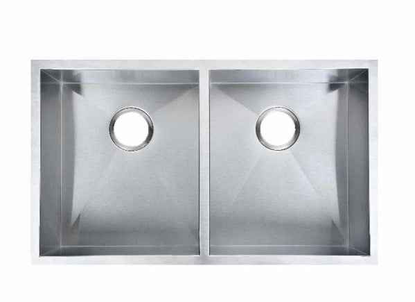 Round Corner Chrome Stainless Steel Handmade Double Bowl Kitchen Sink 820*457*230mm