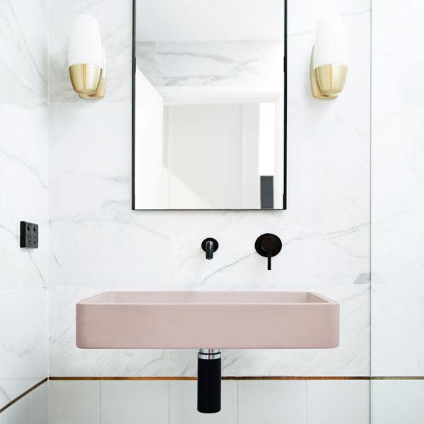 Vesl Rectangle Basin - Wall Hung (Blush Pink)