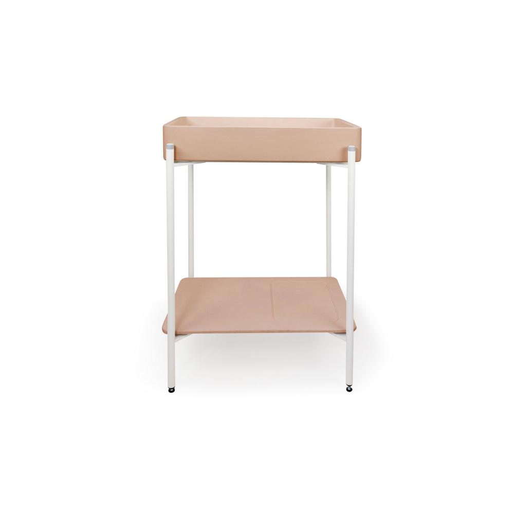 Vesl Rectangle Basin - Stand (Blush Pink,White Frame)