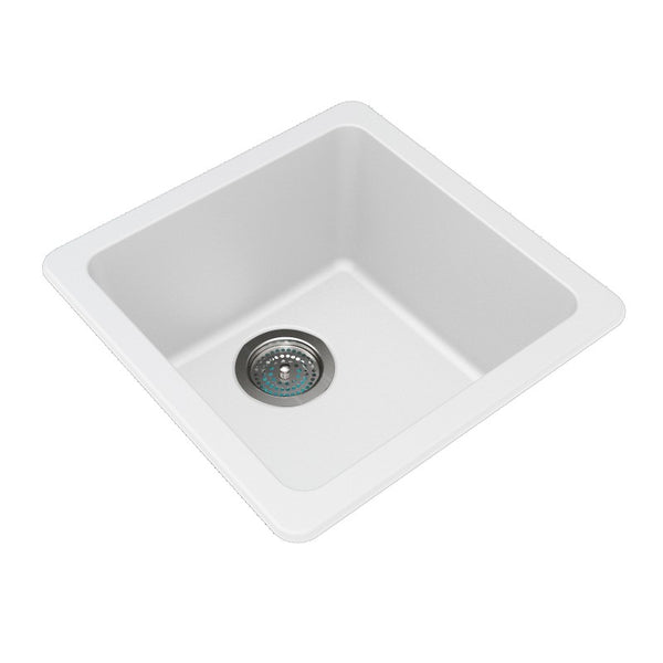 Granite Quartz Stone Kitchen/Laundry Sink Single Bowl Top/Under Mount 422*422*203mm