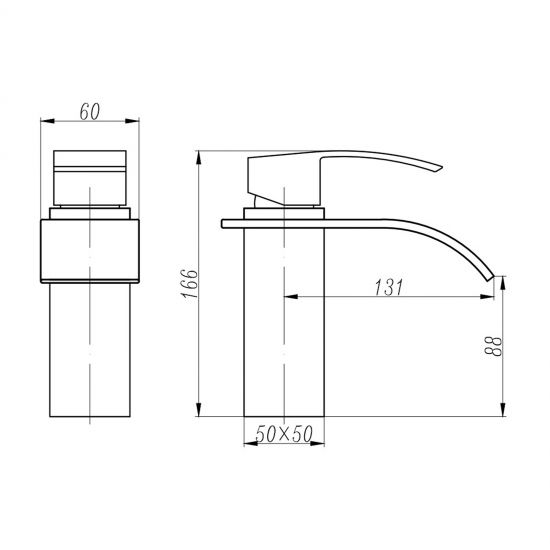 Chrome Waterfall Basin Mixer