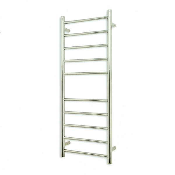 Polished 430 x 1100mm Rnd Heated Towel Rail LEFT